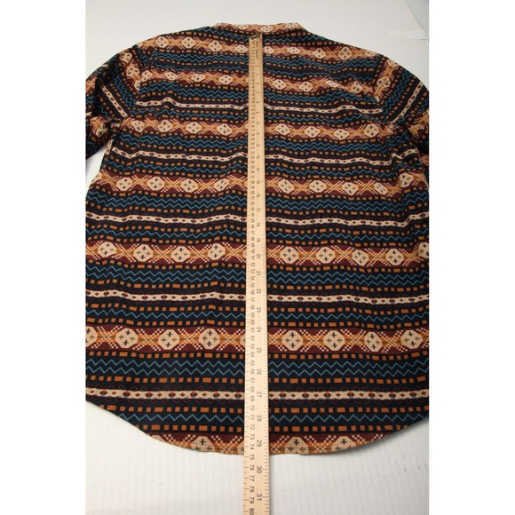 Roark Shirt Mens Medium Multicolor Aztec Corduroy Long Sleeve Button Front - Picture 8 of 10